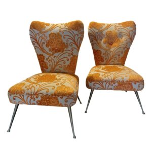 Pair of Ico Parisi Style Club Chairs